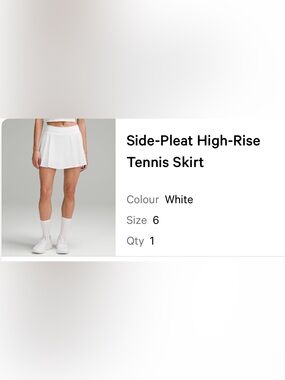 Lululemon white tennis skirt high-rise